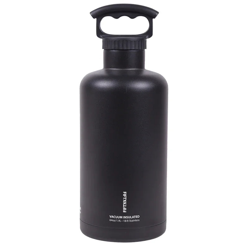 Fifty/Fifty 2L Bottle 3 Finger Lid - Matte Black - Tashqila Fifty/Fifty 2L Bottle 3 Finger Lid - Matte Black - Tashqila